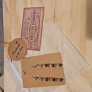 Miami Dolphins colored glass bead earrings